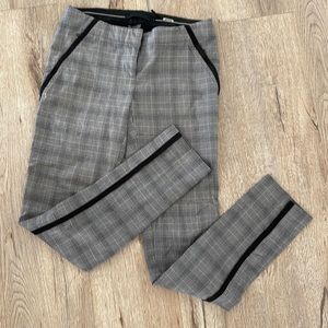 L.A.M.B. Slit Leg Trouser in Gray Plaid 0
